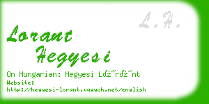 lorant hegyesi business card